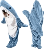 Shark Blanket Onesie Shark Hoodie for Adults and Kids, Cozy Flannel Shark Costume Shark Sleeping Bag