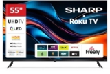 Sharp 55HJ4125K 55in 4K Ultra HD Roku Smart LED TV Dolby Vision – Black A (opened never used) £194.92 with code MUSTHAVE25
