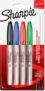 Sharpie Permanent Markers Fine Point for Bold Details Black, Blue, Red and Green Ink Colours 4 Marker Pens
