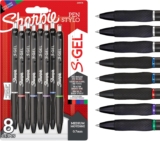 Sharpie S-Gel Gel Pens Medium Point (0.7mm) Assorted Ink Colours 8 Count