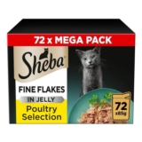 Sheba Fine Flakes in Jelly – Poultry Wet Cat Food – £23.88 S&S Voucher