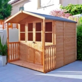 Shire Houghton Double Door Apex Dip Treated Summerhouse with Veranda – 7 x 7ft