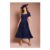 Short Sleeve Crepe Midi Dress with Lace Pleated Skirt