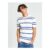 Short Sleeve Pique Stripe Tshirt in Snow White