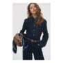 Shoulder-Pad Denim Shirt