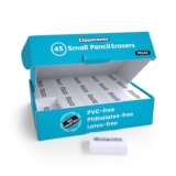Show-me PVC-Free White Pencil Erasers, Pack of 45