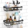 Shower Caddy Shelf Organiser 2 Pack, No Drill Black Shower Shelves,Self Adhesive Bathroom Storage Accessories
