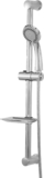 Shower Riser Kit, Shower Slide Bar with Shower Head, 150CM Shower Hose,Shower Head Holder and Soap Dish, Adjustable Shower Height Bracket for Bathroom, Silver