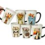 Signature Housewares Stoneware Hipster Animal Mugs, 483ml, 6 Pack