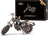 Signstek Fathers Day Motorcycle Gift for Dad, Vintage Iron Motorbike Ornament, Retro Motorcycle Desk Décor