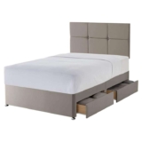 Silentnight 4 Drawer Storage Divan Castello Headboard Sandstone Small Double