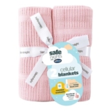 Silentnight Baby Blanket Pack of 2, 100% Cotton Cellular Pink