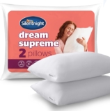 Silentnight Dream Supreme Pillows 2 Pack – Cloud-Like Comfort for Front, Back & Side Sleepers Medium Soft Support with Soft Touch Hypoallergenic Covers – Machine Washable – Pack of 2