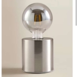 Silver-Tone Metal Bulb Battery Table Lamp – Free C&C