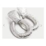 Silver Tone Textured Loop Earrings