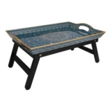 Simmer Stone Black Folding Plastic Bed Tray Table, 48×33 Cm