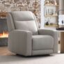 Simon Li Wren Light Grey Leather Power Reclining Armchair With Power Headrest At Checkout