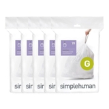Simplehuman Code G 100-Count Drawstring Trash Bags, 30L, White – £19 S&S