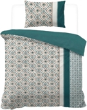 Single Bed Duvet Cover Set -Green Bedding Geometric Striped Boho Bedding Set Soft Quilt Cover For Adult -135x200cm And 50x75cm Pillowcase