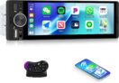 Single Din Car Stereo with 6.28 inch Touchscreen Wireless Carplay Android Auto Mirror Link FM Type C EQ Car Radio USB Steering Wheel Control