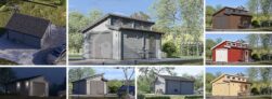 Single Wooden Garage Twin (44 mm), 4×6 m (13×20), 24 m²