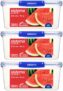 Sistema KLIP IT PLUS Food Storage Containers 3.35 L Leak-ProofStackable & Airtight Fridge/Freezer Containers with Lids BPA-Free Plastic Blue Clips 3 Count