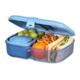 Sistema Ocean Bound Plastic Bento Box 1.1 L Lunch Box with Yoghurt/Fruit Pot and Compartments