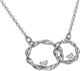 Sister Gifts,Sister Necklace,Mom Daughter Gift,Silver Interlocking 2 Circles Necklace,Smooth Glossy Necklaces,Valentines Day Anniversary Birthday Jewelry Gifts for ,Safe and Comfortable for Daily W