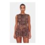 Size 4 PrettyLittleThing Print Mesh Rara Frill Skort Playsuit