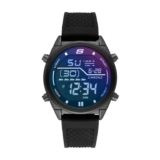 Skechers Kentwood Mens Digital Dial Black Silicone Strap Watch