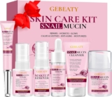 Skincare Set,6 PCS Snail Mucin Skin Care Set,Snail Mucin Anti-aging Moisturizing Repair Soothing Hydrating Facial Skin Care Routine Kit ,Travel Skincare Gift Set for Teen Girl Women Mothers Day