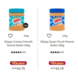 Skippy Creamy Smooth OR Super Chunk Peanut Butter 340g