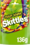 Skittles Crazy Sours Sweets Pouch 136g (63p / 59p S&S