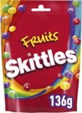 Skittles Fruits Flavour Rainbow Chewy Sweets Sharing Pouch Bag, 136g Chewy Fruit Sweets, Rainbow Candy Mix, Ideal For Movie Night Snacks, Home Cinema Treats, Fun Family Sharing Snacking