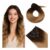 Sleekalon Double Weft Clip-in Hair Extensions, Ombre 4/27, 16in, 8pcs