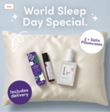 Sleep Well Bundle with 2 kudde Satin Pillowcases, puls Pulse Point Roller Ball Deep Relaxation 9ml & sömn Relaxing Sleep Mist 50ml