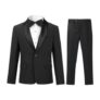 Sliktaa Boys 2-Piece Slim Fit Tuxedo Suit, Black 6Y