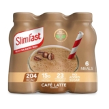 SlimFast Café Latte Meal Replacement Shake 204 Cals 15g Protein 23 Vitamins Minerals No Added Sugar Gut Friendly Ready