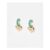 Sloane Green Enamel Heart Charm Hoop Earrings