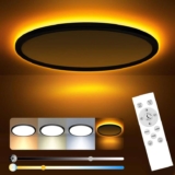 Slochi Dimmable Ceiling Light, 24W with Remote Control, 3000-6500K Color Changing, Nightlight 1800k, 29CM – Sold by Slochi-UK / FBA