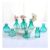 Small Green Glass Bud Vases, Set of 8 for Decor