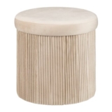 Small Pleated Ottoman – Beige.