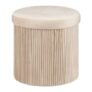 Small Pleated Ottoman – Beige.