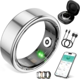 Smart Ring for Women Men,Fitness Tracker Ring with Heart Rate, Sleep Monitoring, Blood Oxygen, Step Counting for iOS and Android, No Subscription Fee,Waterproof (Sliver,10)