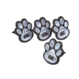 Smart Solar Clear Paw Print Solar-powered 1lm Integrated LED Outdoor Stake light, Pack of 4