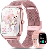 Smart Watch Women Men, 1.85 Lightweight Screen Fitness Watch, Bluetooth Call, HR/ Blood Pressure/ Sleep Monitor, 115 Sports Modes, Voice Control, IP68 Waterproof Compatible with Android & iPhone