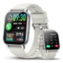 Smart Watch for Men Women, 1.85 Bluetooth, HR, IP68, White
