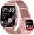 Smart Watches for Women, Answer/Make Call, 1.85 HD Screen Fitness watch with Heart Rate/Sleep/SpO2 Monitor, Smart watch for iPhone/Android, 120Sport Mode, IP68 waterproof – Two Straps, Rose Gold
