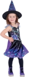 Smiffys Starry Night Witch Costume Dress & Hat, Halloween Child Fancy Dress, Witch Dress Up Costumes