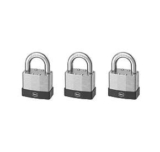 Smith & Locke Laminated Steel Keyed Alike Closed Shackle Padlocks 40mm 3 Pack (392FC) (Free C&C)